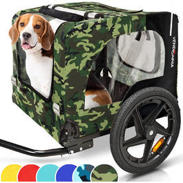 Фаркоп для собак на велосипед, велосипедний фаркоп для собак, з прапорцем та ременем, складаний та легкий у зберіганні в багажнику, кольори: червоний, пісочний, м'ятний, фіолетовий, військовий синій, військовий зелений