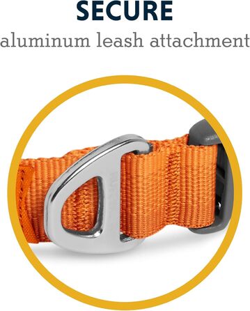 Нашийник для собак RUFFWEAR Front Range, міцний матеріал Tubelok, карабін з алюмінію, зручна застібка, яскравий колір Campfire Orange, розмір L (51-66 см)