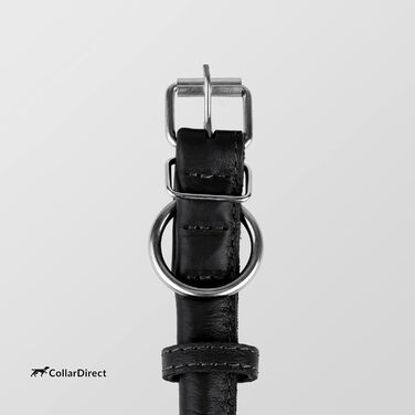 Нашийник для собак CollarDirect з м'якої шкіри, круглий, рулонований, ручної роботи, справжня шкіра, для цуценят, маленьких та великих собак, котів, чорний, рожевий, червоний, фіолетовий, синій, 35-40 см