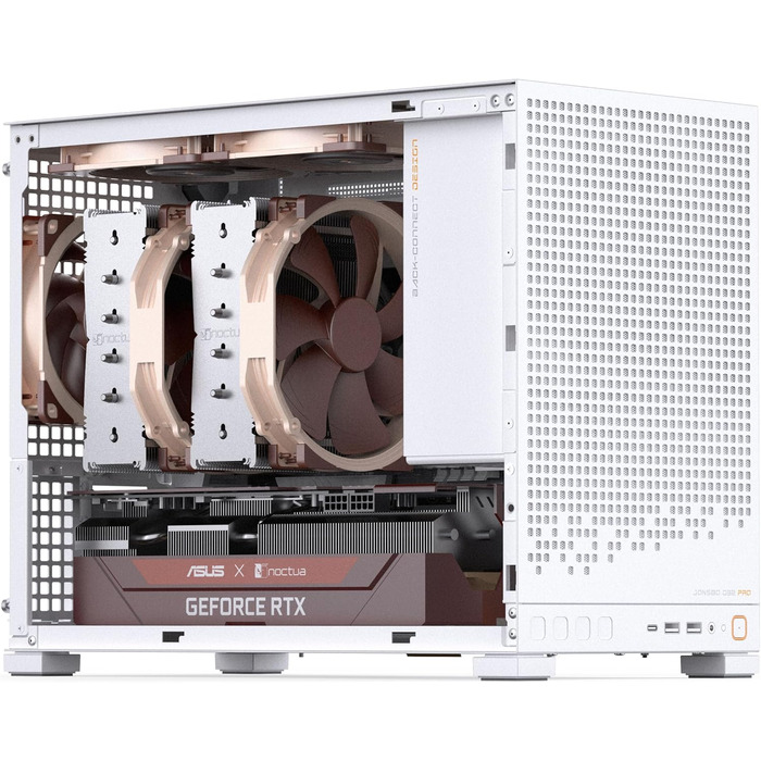 Корпус для ПК Jonsbo D32 PRO білий – компактний mATX з підключенням ззаду, скляна панель, фільтри проти пилу та висока продуктивність охолодження