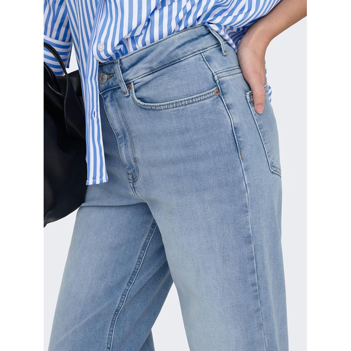Джинси жіночі Only Madison з широкими штанинами, висока талія, світло-синій денім (XS/34L)