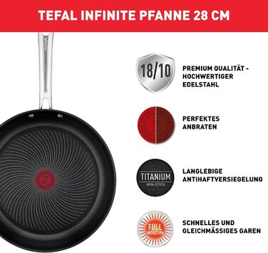 Сковорода Tefal Infinite Induction 28 см з антипригарним покриттям та індикатором температури