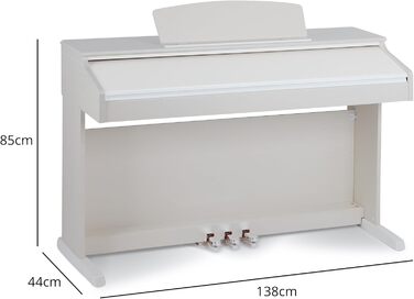 Цифрове піаніно Cantabile DP-50 WM E: 88 клавіш, молоточковий механізм, 14 тембрів, USB, 3 педалі, навушник, стійка, навчальний курс - білий матовий