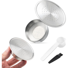 Buziba Coffee Capsules, Reusable Stainless Steel Coffee Pad Filter, Refillable, Capsule Spoon, Brush Set for Senseo HD7801 Coffee Machine Accessories