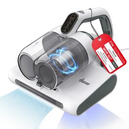 Пилосос ручний Hoover HMC5 для матраців: 4 функції (Beat&Roll, пилосос, UV-C, сушка) проти пилових кліщів, бактерій та алергенів, білий