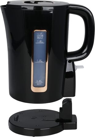 Електричний чайник Emerio WK-125130, 1.7 л, 2200 Вт, з нержавіючої сталі, без BPA, чорний/золотий