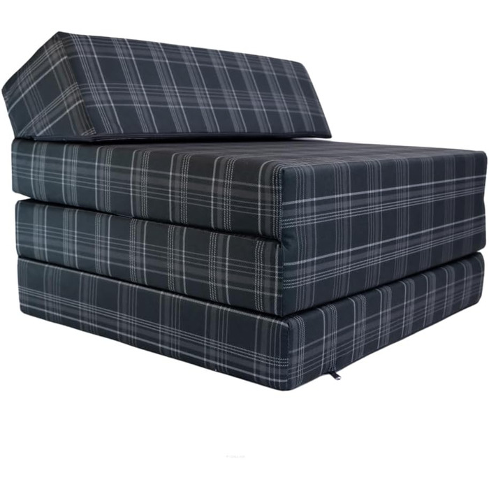 Складаний матрац FORTISLINE 200x70x10 см, 3-секційний, H2, гостьовий, для кемпінгу, складане ліжко, знімний чохол, для дорослих, дорожній, пінополіуретановий, малюнок Vw Gtd