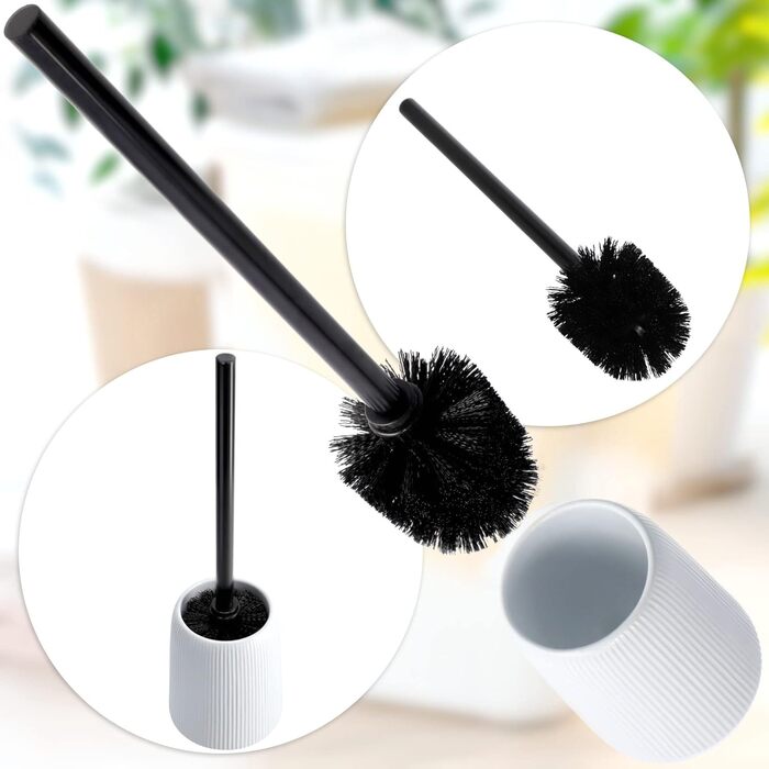 KADAX Bathroom Accessories Set, Modern Bathroom Accessories, Ceramic Bathroom Accessories, Bathroom Accessories (White: Toothbrush Holder, Soap Dispenser, Toilet Brush) (White - Soap Dispenser, Toilet Brush, 2)