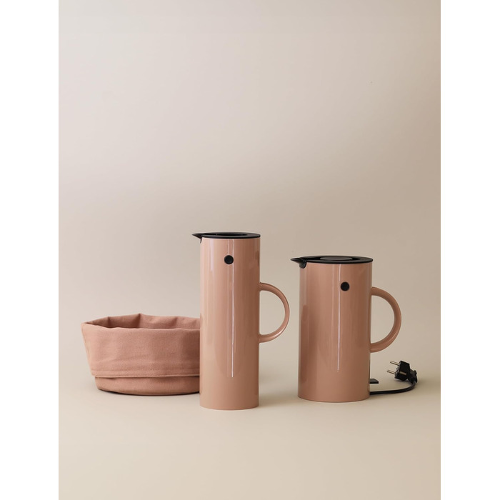 Термос Stelton EM77 - 1 л, з подвійними стінками, для гарячих/холодних напоїв, з скляною вставкою, магнітним затвором, гвинтовою кришкою, вінтажний дизайн (Heather)