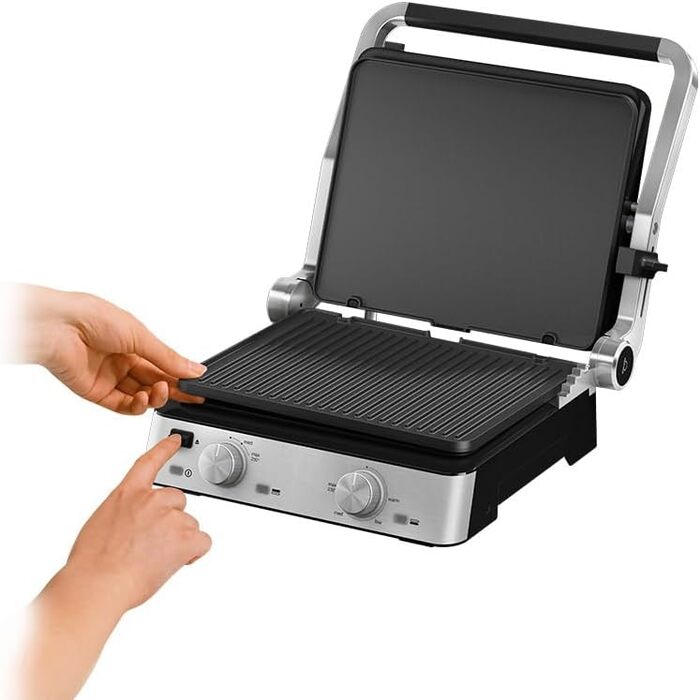 Електричний гриль Braun MultiGrill 7 CG7020: 3-в-1 (контактний гриль, BBQ, духовка), 2000W, велика поверхня (12 бургерів), регулювання температури, для дому
