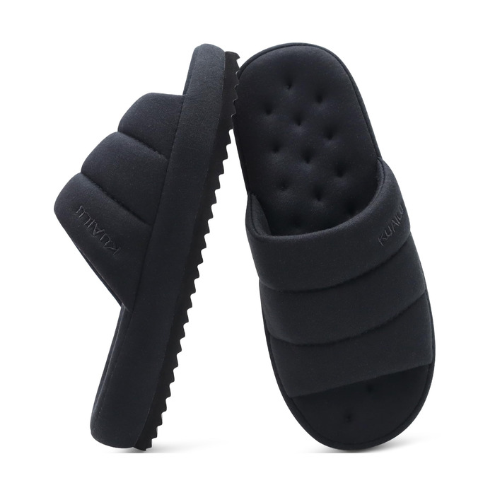 Чоловічі домашні тапочки KuaiLu, стильні, з м'якою устілкою з піною Memory Foam, чорні, 47 EU