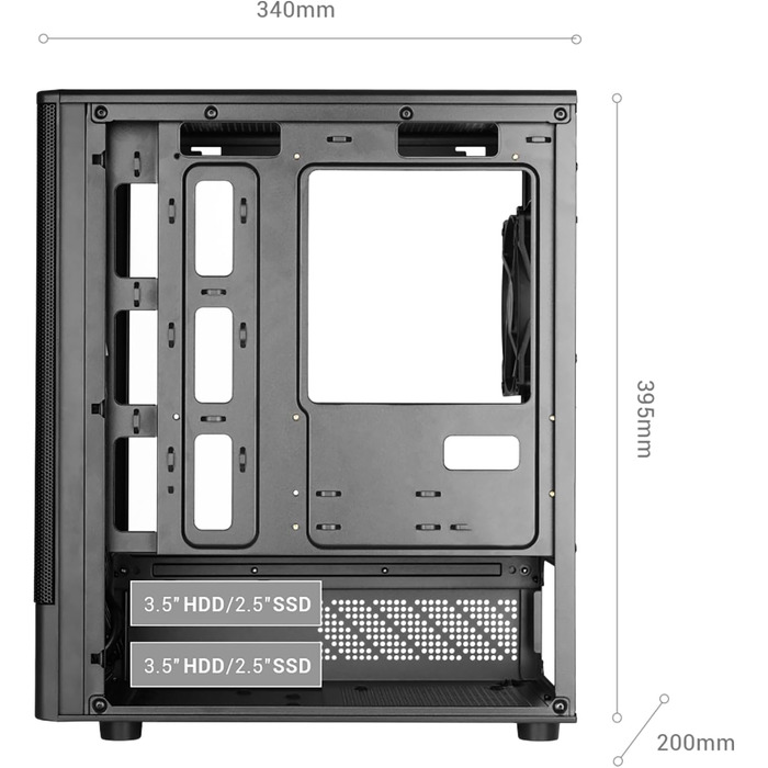 Ігровий корпус Mars Gaming MC-3TCORE MicroATX, панорамне скло, підтримка рідкого охолодження, білий (MC-ONYX)