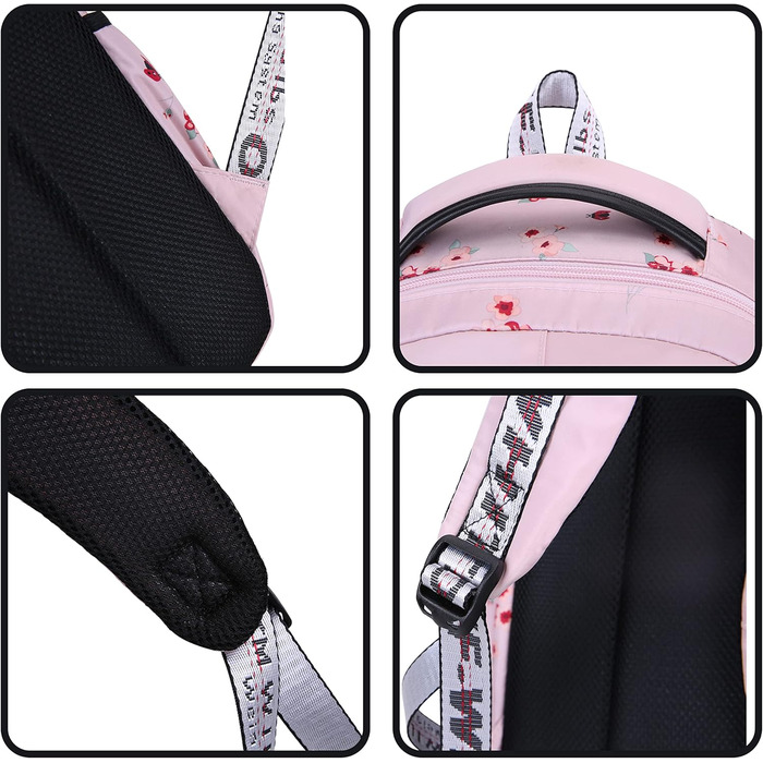 Рюкзак для дівчаток з квітами: шкільний, для подорожей, на ноутбук (рожевий)