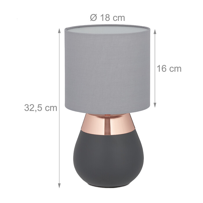 Relaxdays Table Lamp with Fabric Shade, 2-Piece Set