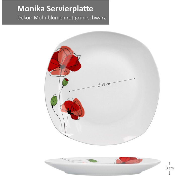 Набір Zucker + Milch від Van Well Monika: цукорниця та молочник з червоним маком | Porzellan | Gastronomie | 2-тг.