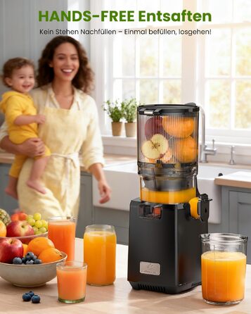 Шнекова соковижималка LINKChef Slow Juicer, 250Вт, для цілих овочів та фруктів, широкий отвір 130мм, чаша 1.8л, з функцією реверсу, без BPA