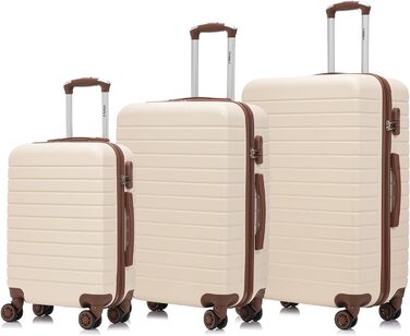 Набір валіз-ролерів (3 шт): M, L, XL, білий, з коліщатками 360°, замком, зручною ручкою. Elfenbeinweiß