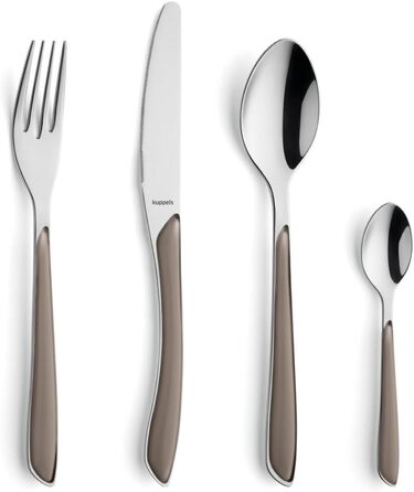 Набір столових приборів Kuppels Prisma для 6 осіб з нержавіючої сталі, рожеві ручки | 24 шт.