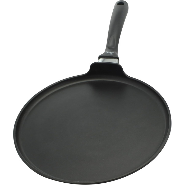 ELO Crepe Pan, 28 cm, ALUCAST - Frying pan made of energy-saving cast aluminum with non-stick coating, suitable for ceramic, gas, electric, and induction cooktops - dishwasher safe, Color: Black (28 cm NEW, Crepe Pan)
