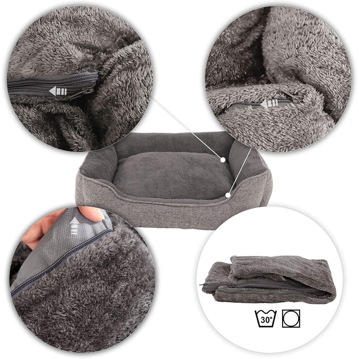 Килимок для собак Lionto знімний, сірий, 75x60 см, м'який, з антиковзаючою основою