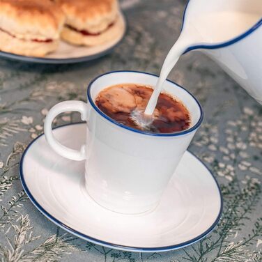 Nicola Spring White Farmhouse Teacups - 300ml - Pack of 6