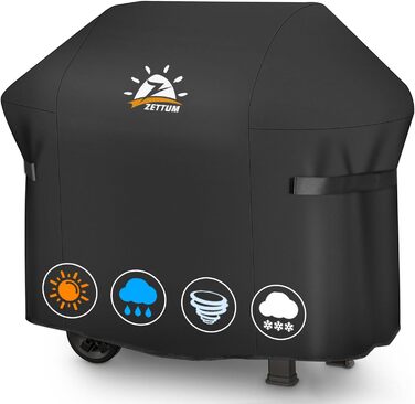 Чохол для гриля Zettum 152 см, водонепроникний, важкий PU, для Weber Genesis 300, Char Broil, Dyna-Glo, Nexgrill (152x66x111 см)