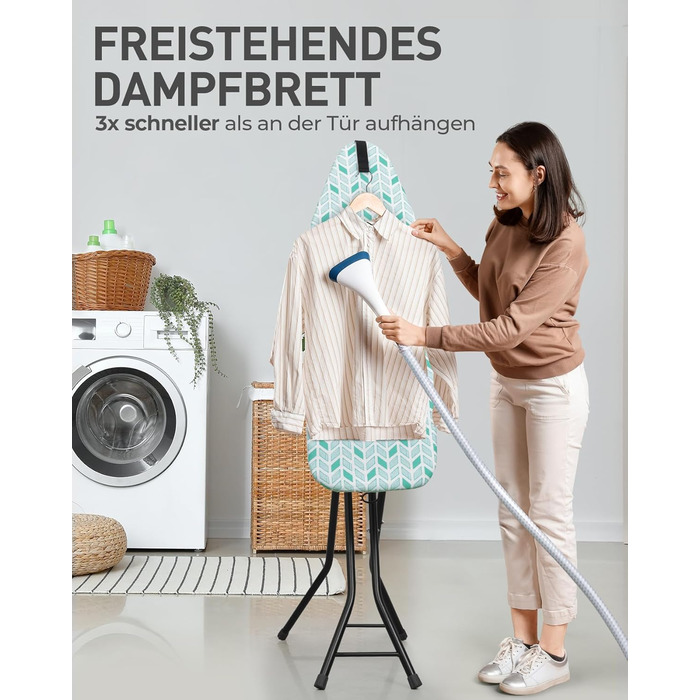 Прасувальна дошка LyriFine 2-в-1 для прасування з парою та звичайного прасування, стабільна, зелена