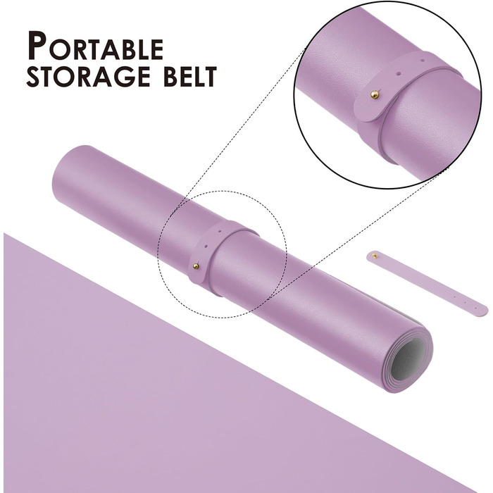 Підкладка під стіл шкіряна, антиковзаюча PU, 80x40 см, для офісу та дому, фіолетовий колір