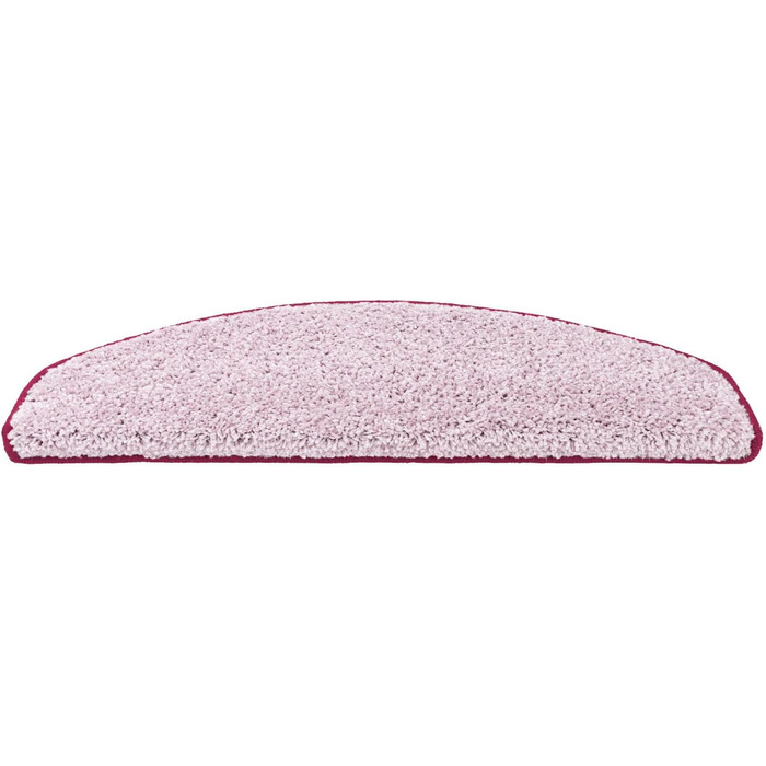 Casa Pura Shaggy Stair Treads - 15 Piece Set - Non-Slip, Soft High Pile Carpet for Stairs - 65 x 23.5 Inch - Rose Color