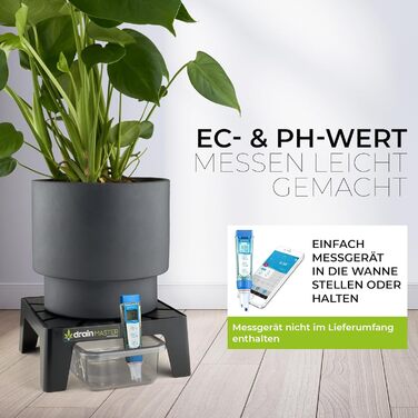 Піддон для квіткових горщиків DrainMaster 24x24 см, 3 шт, квадратний, з дренажем, для кімнатних і вуличних рослин, аксесуар для гроутенту, виготовлено в Німеччині
