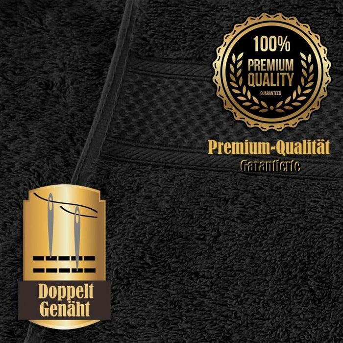 Набір рушників LEBENGOOD 10 предметів, 100% бавовна, Oeko-TEX, м'які та гігроскопічні, чорні (2 банні, 2 для рук, 4 рукавички)