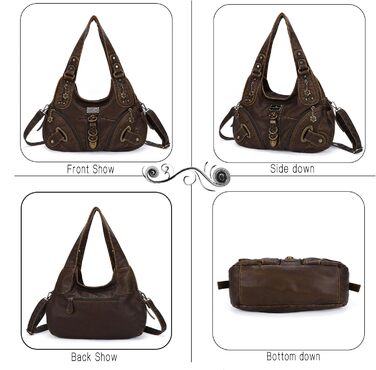 Сумка жіноча Angelkiss Hobo велика, повсякденна, через плече, коричнева (801brown)