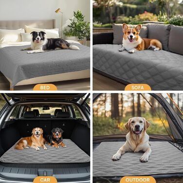 Водонепроникний килимок для собак Luciphia 76x178 см (світло-сірий) з протиковзкими точками для захисту дивану, ліжка та авто