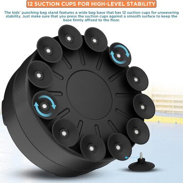 Дитячий боксерський мішок RDX 4 фути зі стійкою, рукавички для тренувань, MMA, кікбоксинг, бокс, бойові мистецтва, муай-тай, партнер для ударів, мішки для ударів, мішки-манекени, вакуумна основа (багатофункціональний) білий 4FT