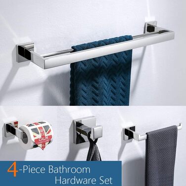 Turs Stainless Steel Toothbrush Holder Bath Drinking Glass Tumbler with Holder Wall Mount, Polished Surface, K7007P (Silver)