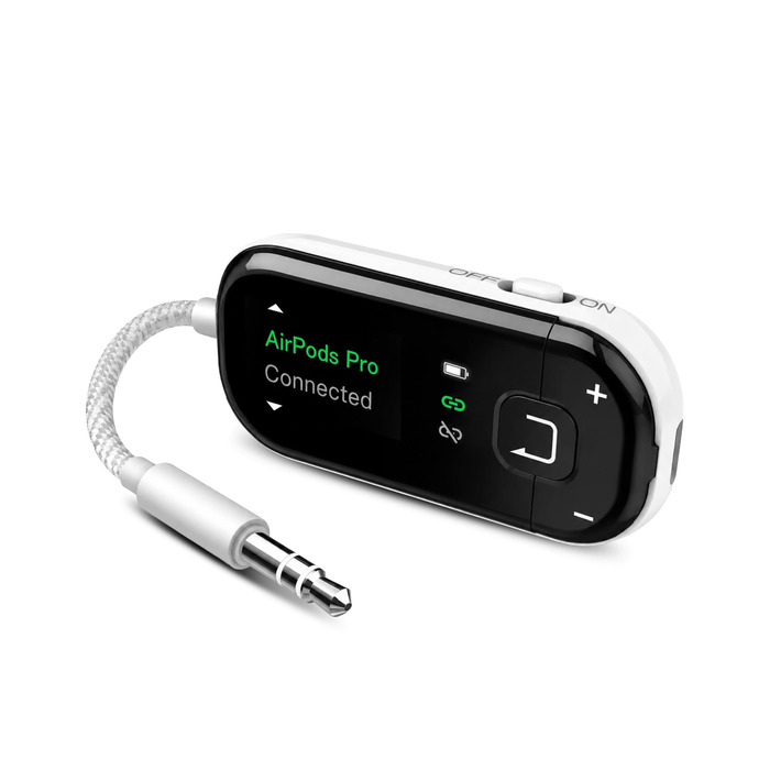 Bluetooth-адаптер для літака Avantree Voyager з підтримкою Auracast, білий