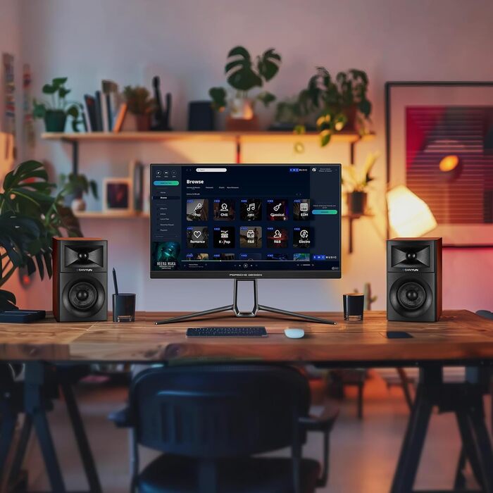 Акустична система Sanyun SW203 - 60W, 4-Way, 3D звук, USB/Bluetooth, для студії (Пара, Червоний)