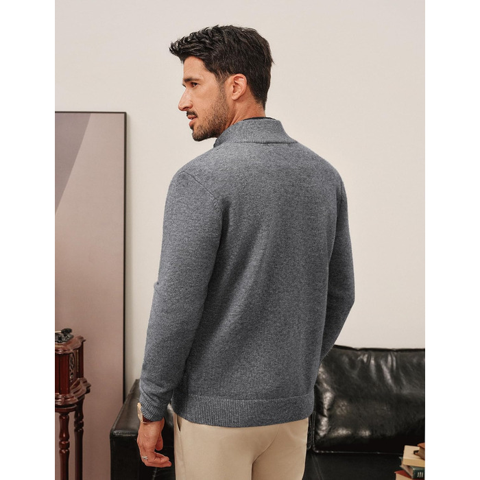 Кардиган чоловічий PJ PAUL JONES на блискавці з коміром-стійкою, в'язаний, колір темно-сірий, розмір M