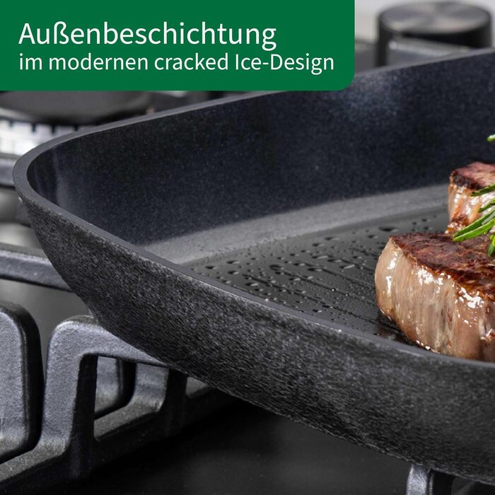 Grillpfання FACKELMANN Chefkoch Hamburg керамічна 28 см антипригарна з переробленого алюмінію, для всіх плит, підходить для духовки