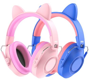 Навушники захисні дитячі Dr.meter SNR 32dB від шуму, блакитні та рожеві (2 шт.) - для аутистів, концертів, авіашоу