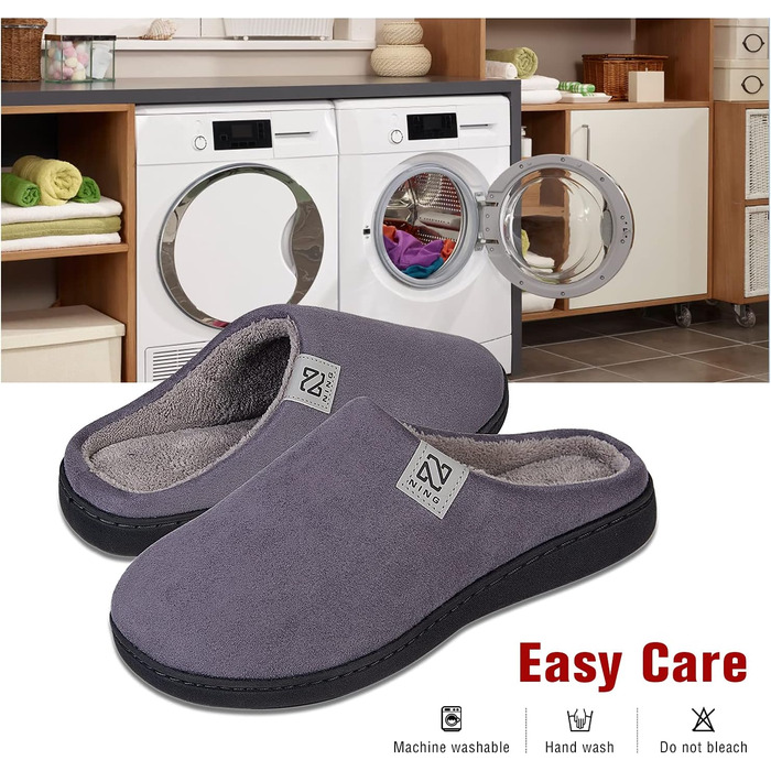 Тапочки домашні жіночі та чоловічі WateLves з Memory Foam, бавовна, для дому та вулиці, 40/41 EU, темно-сірий