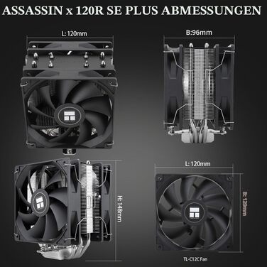 Кулер для процесора Thermalright Assassin X 120R SE PLUS, 120мм PWM вентилятор, підтримка Intel LGA1700/1851/1200/115x та AMD AM4/AM5