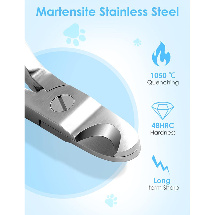 Ножиці для стрижки кігтів собак Gobeigo з пилочкою, професійний догляд за кігтями для домашніх тварин, гострі леза, ножиці для кігтів собак для великих собак/товстих кігтів/старих котів