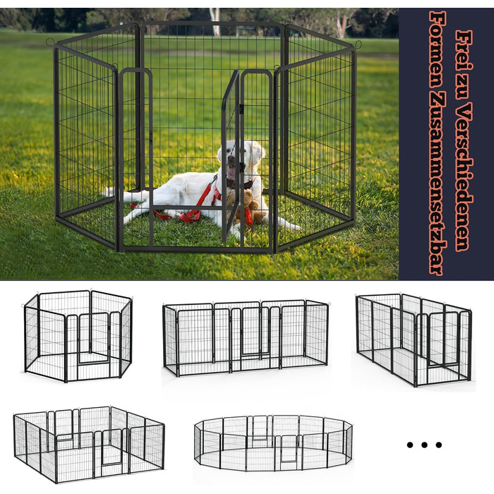 Вольєр для цуценят Froadp 6-TLG, 65x80 см: безпечний забіг для собак, забіг для цуценят, вольєр для собак, огорожа для собак