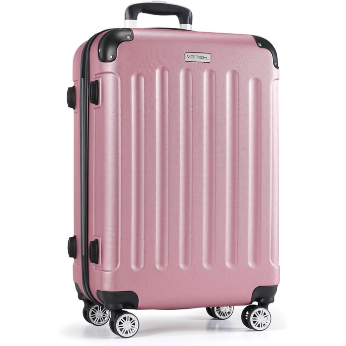 Чемоданний набір Merish: 3 шт., жорсткий корпус, коліщата-двоє, 9 кольорів (Рожевий, XL)
