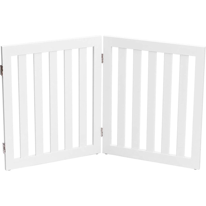 Захисний бар'єр для собак COSTWAY 60см, дерев'яне огорожа, дитяче ворота, розкладні, для сходи, білий (2 панелі)