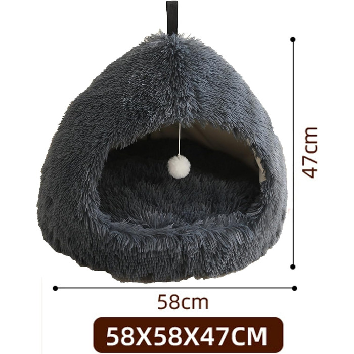 Ліжко для кота на батарею, тепле ліжко-гамак для кота, м'яке ліжко з плюшу, сіре, 45x30 см