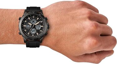 Годинники PINDOWS для чоловіків: водонепроникні спортивні годинники (аналогові/цифрові), багатофункціональні, з LED-підсвічуванням, будильником, секундоміром (чорний/жовтий)