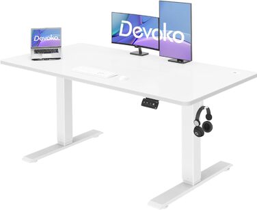 Електричний стіл Devoko, регульована висота, 120 x 60 см, білий, з функцією пам'яті