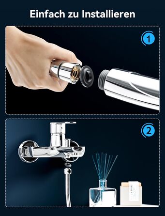 Насадка для душу Magichome з шлангом 2м, високого тиску, 5 режимів розпилення, турбо-дизайн, економна водозбереження, ручна лійка для душу з низьким тиском води (срібна з шлангом)